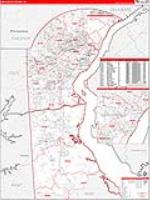 New Castle, De Carrier Route Wall Map